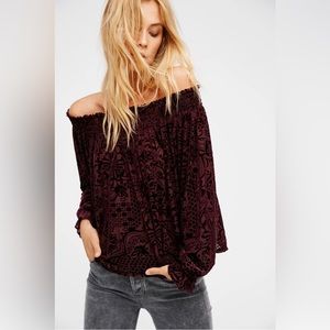 Free People A Little Twist Top - Plum Velvet